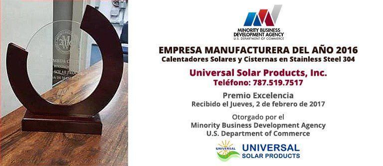 Universal Solar Empresa Manufacturera del año